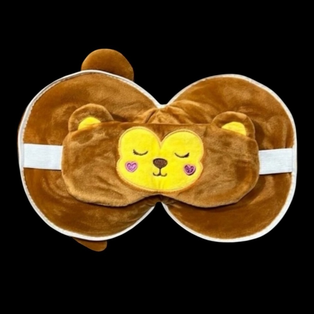 PRICE IS FIRM - Monkey 2-in-1 Brown Soft Plush Travel Pillow - Picture 2 of 4